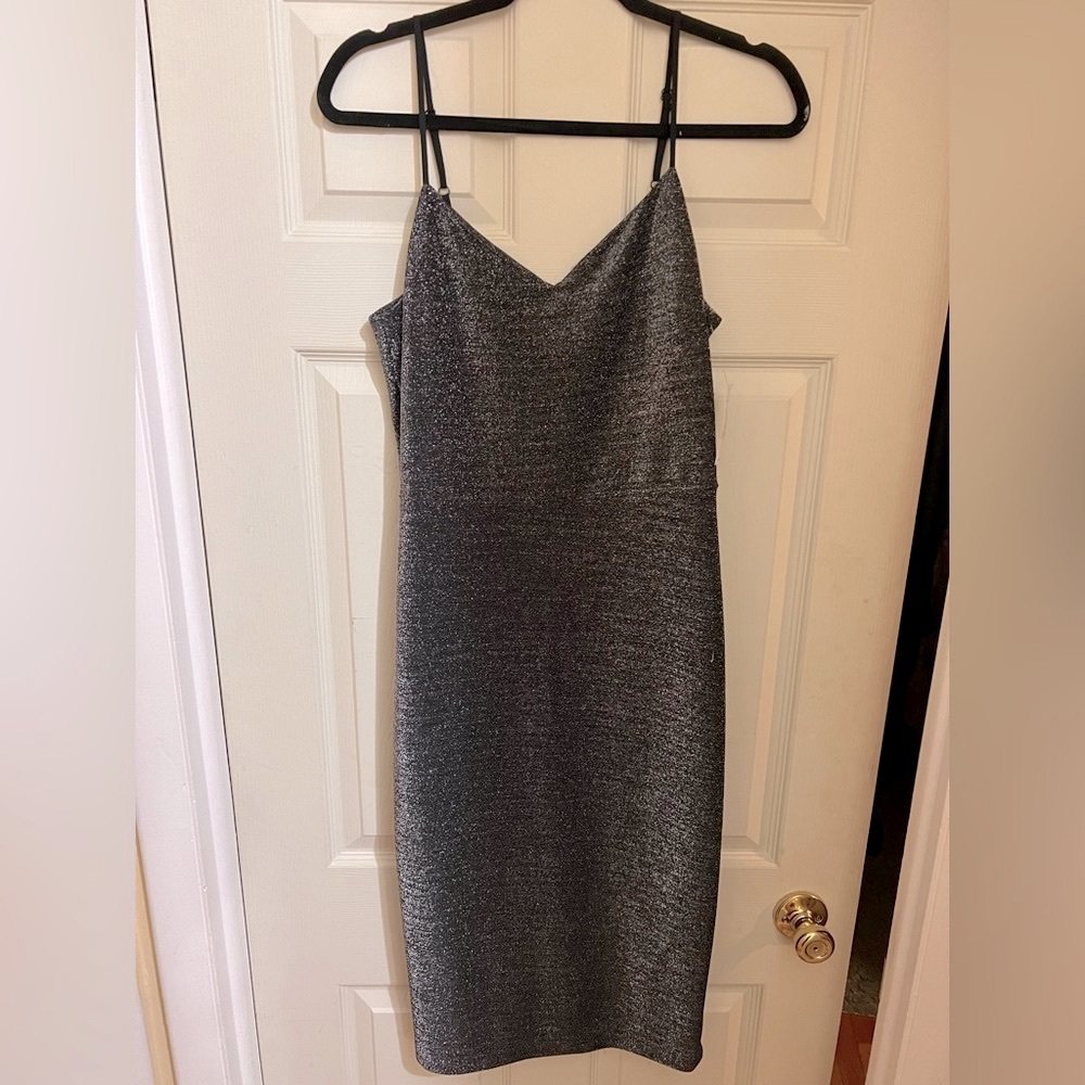 1. State Black/Silver Shimmer Sleeveless Bodycon Dress. New with Tags!